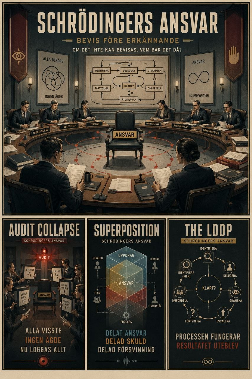 Boardroom process diagram poster about distributed responsibility