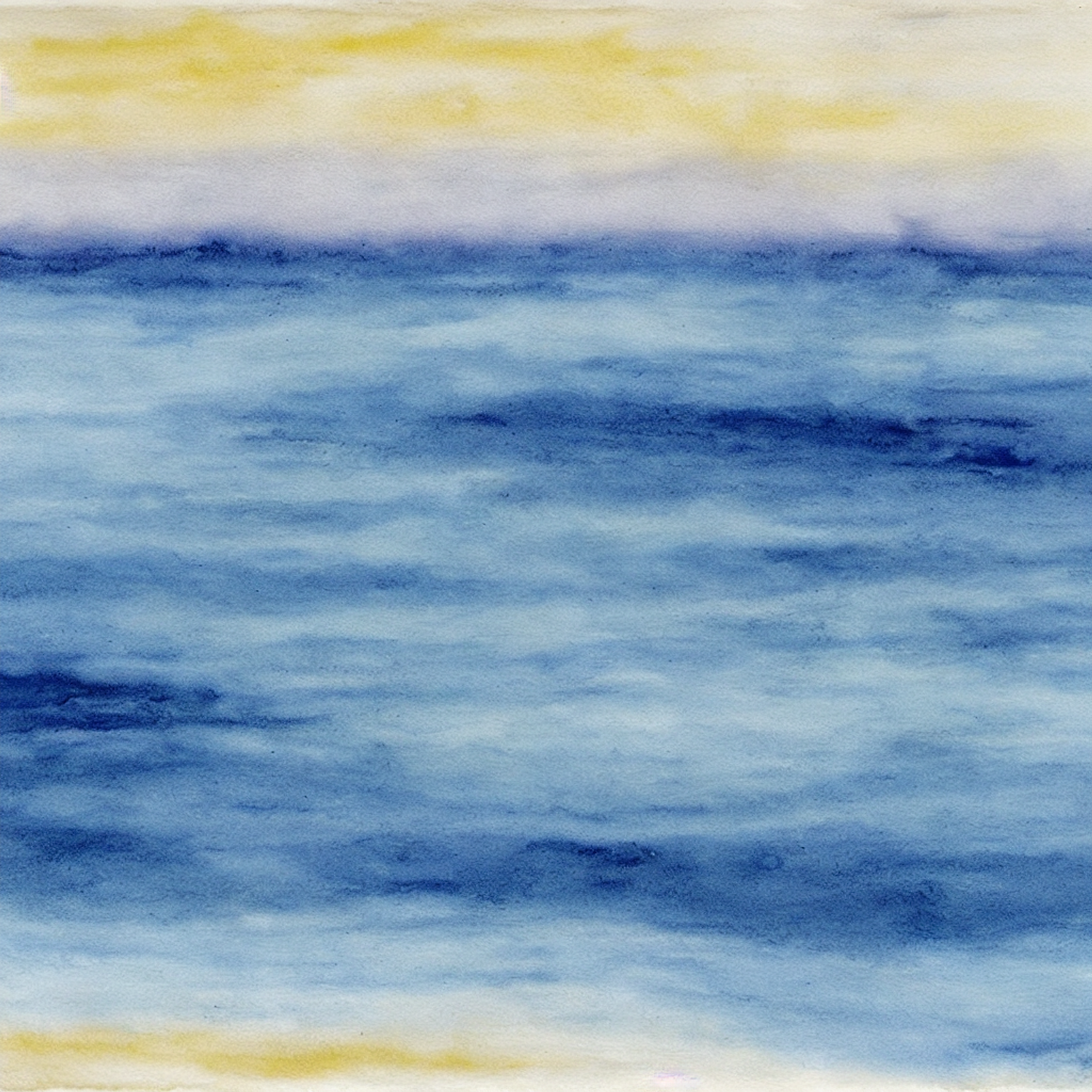 Soft pastel gradient of ocean horizon fading into misty sky—a moment of reflective pause. This image represents both a visual design language and a personal connection: home, the ocean, and memories of pastel paintings by the author's mother. It serves as a visual break in the flow of thought, marking a transition between dense conceptual sections.